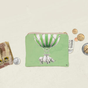 Black Rhino in Flight Coin Purse