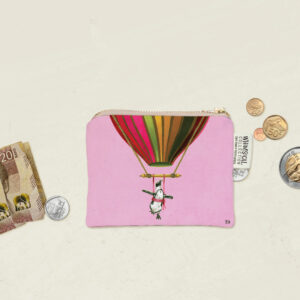 Pink Penguin in Flight Coin Purse