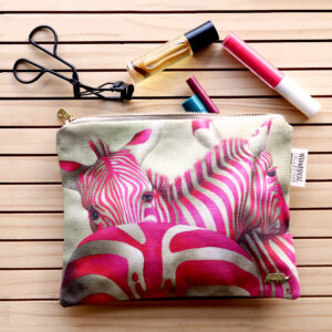 Pink Zebra Small Zip Bag