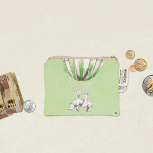 White Rhino in Flight Coin Purse