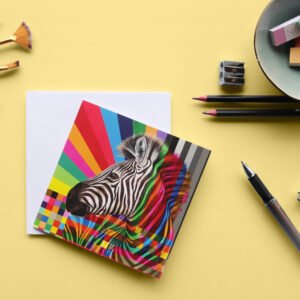 Zebra in Colour Single Card