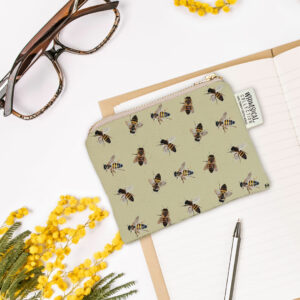 Beige Bees Coin Purse