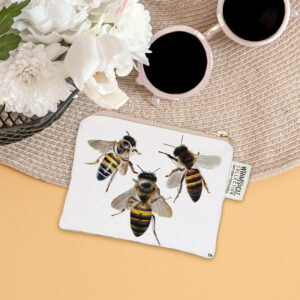 White Bees Coin Purse