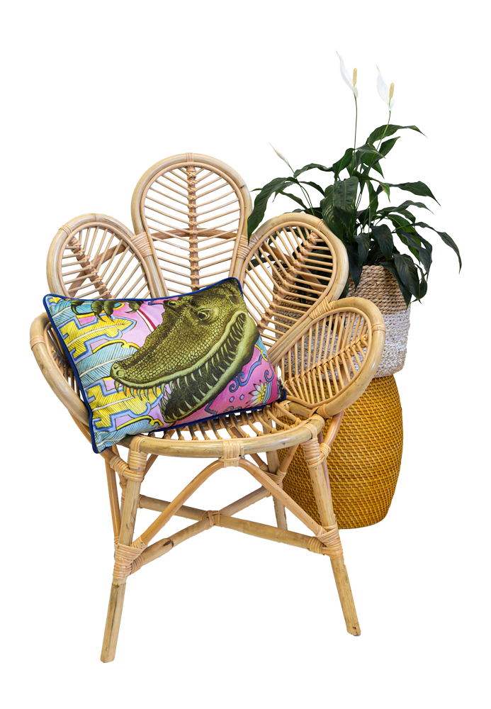 Crocodile-Ornament-Velvet-Pillow-on-chair-2