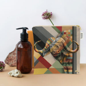 Buffalo in Shades of Africa Small Zip Bag