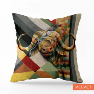 Buffalo in Shades of Africa Velvet Pillow Cover