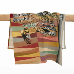Cheetah in Shades of Africa Tea Towel