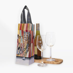 Cheetah in Shades of Africa Recycled Wine Carrier