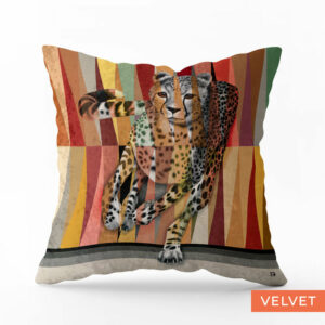 Cheetah in Shades of Africa Velvet Pillow Cover