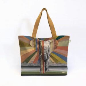 Elephant in Shades of Africa Canvas Bag