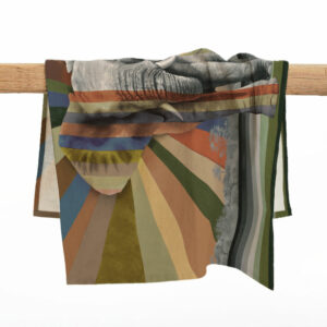 Elephant in Shades of Africa Tea Towel