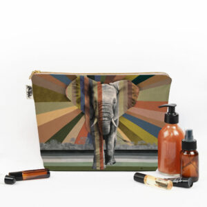 Elephant in Shades of Africa Toiletry Bag