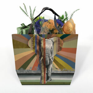 Elephant in Shades of Africa Recycled Shopper