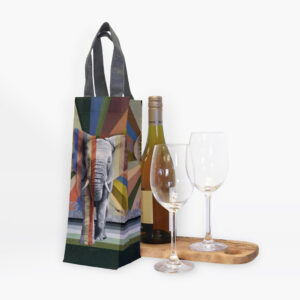 Elephant in Shades of Africa Recycled Wine Carrier