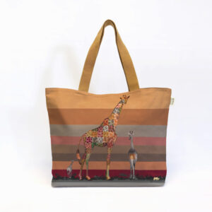 Giraffe in Shades of Africa Canvas Bag