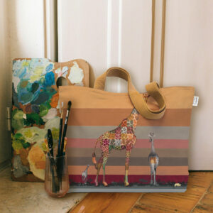 Giraffe in Shades of Africa Canvas Bag