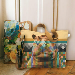 Hippo in Shades of Africa Canvas Bag