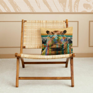 Hippo in Shades of Africa Pillow Cover