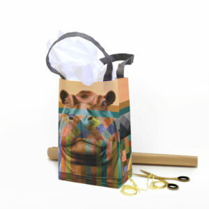 Hippo in Shades of Africa Recycled Gift Bag