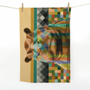 Hippo in Shades of Africa Tea Towel