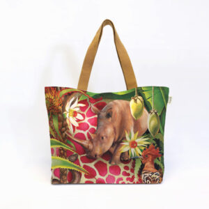 Jungle Rhino Canvas Bag