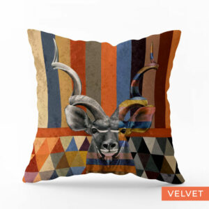 Kudu in Shades of Africa Velvet Pillow Cover