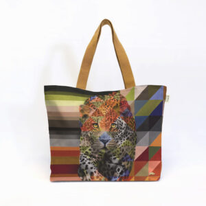 Leopard in Shades of Africa Canvas Bag