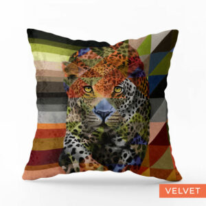 Leopard in Shades of Africa Velvet Pillow Cover