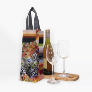 Leopard in Shades of Africa Recycled Wine Carrier