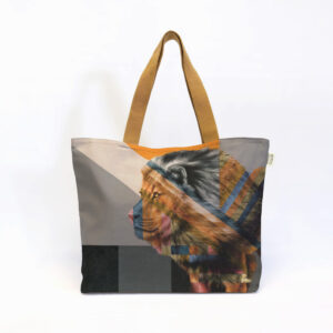 Lion in Shades of Africa Canvas Bag