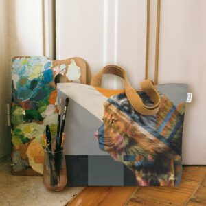 Lion in Shades of Africa Canvas Bag