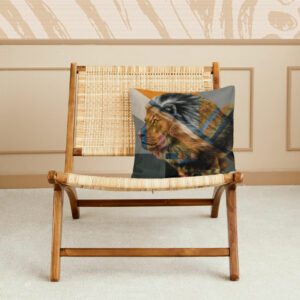 Lion in Shades of Africa Pillow Cover