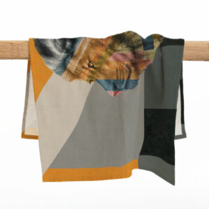 Lion in Shades of Africa Tea Towel