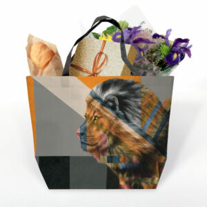 Lion in Shades of Africa Recycled Shopper