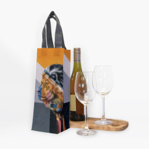 Lion in Shades of Africa Recycled Wine Carrier