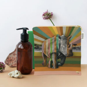 Rhino in Shades of Africa Small Zip Bag