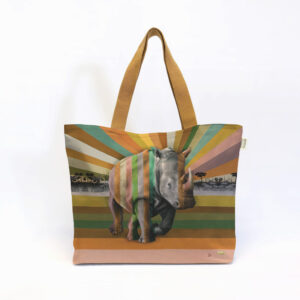 Rhino in Shades of Africa Canvas Bag