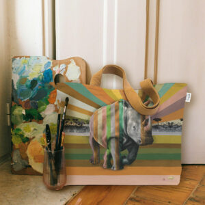 Rhino in Shades of Africa Canvas Bag