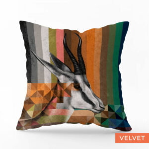 Springbok in Shades of Africa Velvet Pillow Cover