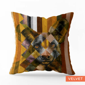Wild Dog in Shades of Africa Velvet Pillow Cover
