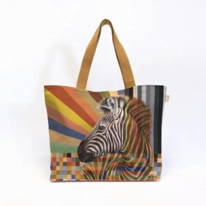 Zebra in Shades of Africa Canvas Bag