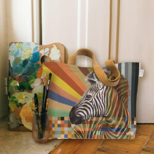 Zebra in Shades of Africa Canvas Bag