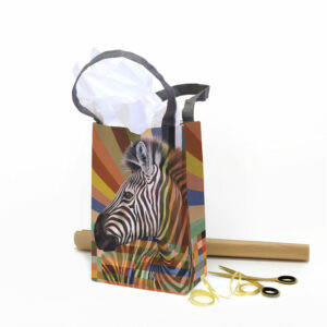 Zebra in Shades of Africa Recycled Gift Bag