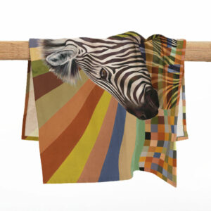 Zebra in Shades of Africa Tea Towel