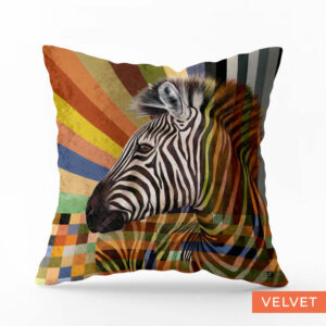 Zebra in Shades of Africa Velvet Pillow Cover