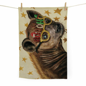 Festive Hyena Tea Towel