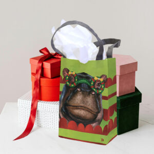 Festive Hippo Recycled Gift Bag