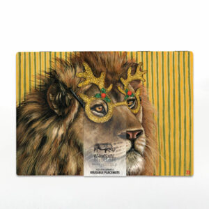 Festive Party Laminated Placemats - Lion, Rhino, Wild Dog & Warthog