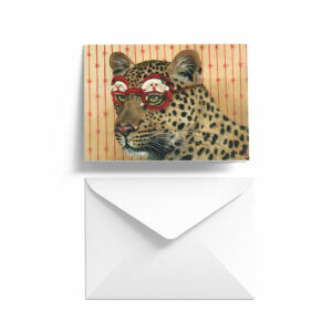 Festive Leopard Single Card