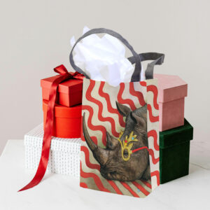 Festive Rhino Recycled Gift Bag